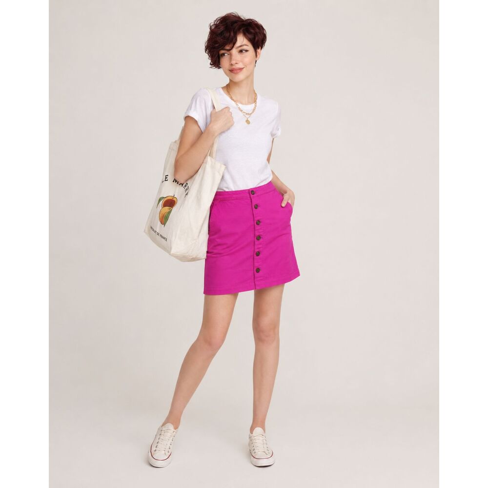 Gap Vintage Button Front Skirt in Hot Pink Fuchsia